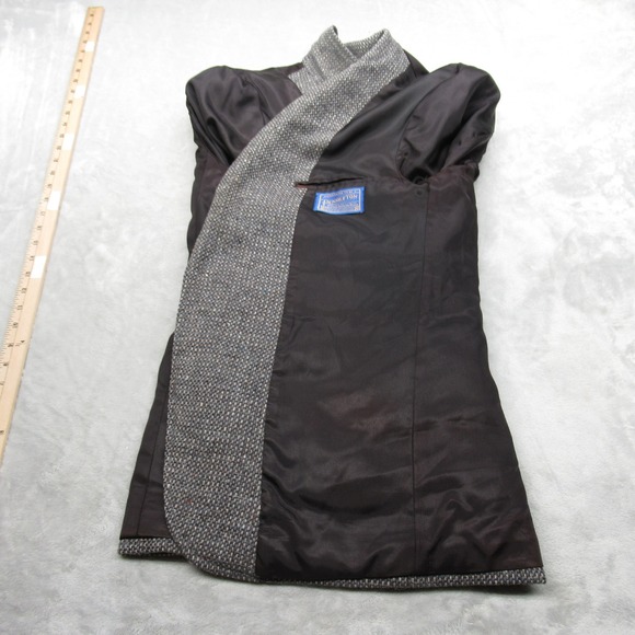 Pendleton Wool Blazer Mens 42 Gray Sport Coat Suede Shoulder USA VTG 70 80s READ - Picture 15 of 16